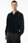 Alexander Wang black unisex black wool-blend henley pullover