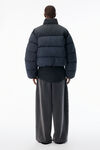 Alexander Wang washed graphite 石墨黑哑光尼龙羽绒夹克