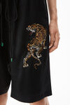 TIGER EMBROIDERY SHORT IN SILK CHARMEUSE