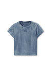 Alexander Wang washed blue ink blue shrunken cotton tee with logo