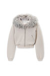 Alexander Wang washed oyster white 蒙古帽式连帽衫