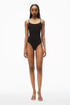 Alexander Wang black cami bodysuit in ribbed jersey