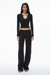 Alexander Wang black logo nameplate cropped shirt