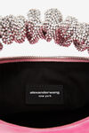 alexander wang scrunchie mini bag in velvet crystal lipstick pink