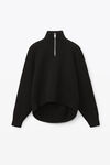 alexander wang half zip pullover in boiled wool black