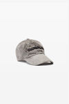 Alexander Wang weathered grey 3d 徽标装饰刺绣植绒牛仔布帽