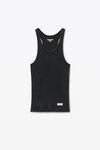 Alexander Wang washed black 罗纹棉经典工字背心