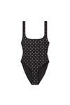 alexander wang hotfix one piece in contour swim black