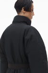 Alexander Wang black puffer coat with dome logo patch