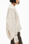 alexander wang drape back pullover in wool ivory