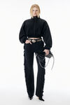 Alexander Wang faded black black brushed denim funnel neck jacket