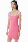 Alexander Wang lotus pink 粉色华夫纹针织吊带连衣裙