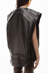 alexander wang oversized moto vest in buttery leather black