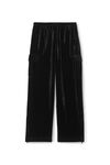 alexander wang cargo track pant in plush velvet black