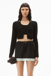 alexander wang long-sleeve twinset cardigan black