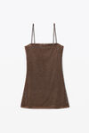 alexander wang 轻薄网眼透明烫钻吊带连衣裙 chocolate