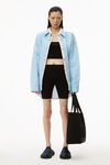 alexander wang bike shorts in stretch viscose knit black