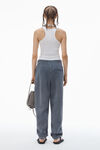 Alexander Wang washed asphalt puff logo sweatpant in structured terry