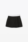 alexander wang high-waisted pleated short in twill black