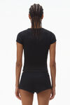 Alexander Wang black crystal hotfix scoop neck tee