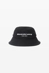 Alexander Wang washed black unisex distressed logo bucket hat