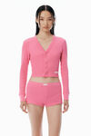 Alexander Wang lotus pink 粉色华夫纹针织开衫