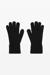 Alexander Wang black dome logo gloves in ribbed wool stretch