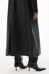 alexander wang tailored boxy coat in moto leather black