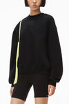 alexander wang 发泡徽标装饰硬挺毛圈布运动衫 black
