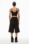 alexander wang logo elastic bra in ribbed jersey    black