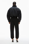 alexander wang puff logo sweatpant in structured terry black
