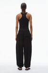 alexander wang puff logo sweatpant in structured terry black
