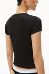 Alexander Wang black scoop neck ribbed cotton tee