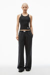 Alexander Wang washed black wide-leg pant in cotton jersey