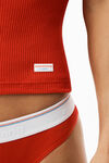 alexander wang 罗纹棉短袖 t 恤 red
