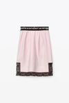 alexander wang lace slip skirt in active stretch lycra sweet lilac