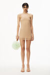 alexander wang clear hotfix slip dress in light mesh ginger