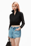 Alexander Wang vintage light indigo logo-embossed marathon shorts