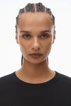 Alexander Wang black 水晶烫钻短袖短款 t 恤