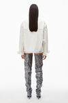 alexander wang 天然牛仔徽标机车夹克 vintage white
