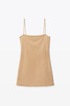 alexander wang clear hotfix slip dress in light mesh ginger