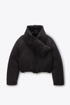 Alexander Wang black black puffer coat with detachable scarf