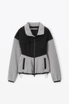 alexander wang 塑形长袖摇粒绒夹克  slate/black