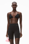 alexander wang crystal charm bikini top in jersey black