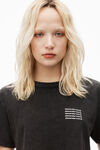 alexander wang 酸洗平纹针织短款 t 恤 acid black
