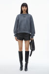 Alexander Wang washed asphalt essential 毛圈布徽标装饰运动衫
