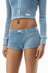 Alexander Wang washed blue cardigan in waffle-knit cotton stretch