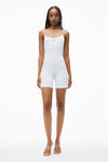 Alexander Wang white cami bodysuit in ribbed jersey