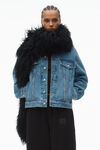 alexander wang puff logo sweatpant in structured terry black