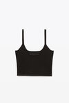 alexander wang 弹力粘胶纤维针织低圆领背心 black